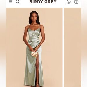 Birdy Grey Green Slit Maxi Gown